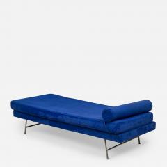 George Nelson George Nelson for Herman Miller Blue Velour and Chrome Daybed - 2796933