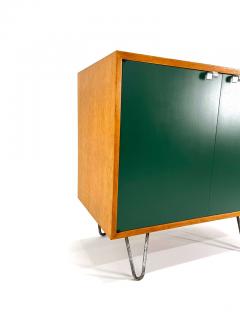 George Nelson George Nelson for Herman Miller Green Lacquered Doors with Hair Pin Legs - 3394929