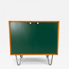 George Nelson George Nelson for Herman Miller Green Lacquered Doors with Hair Pin Legs - 3401726