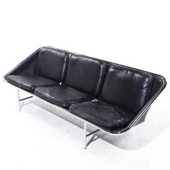 George Nelson George Nelson for Herman Miller Mid Century Leather and Chrome Sling Sofa - 4127304