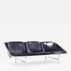 George Nelson George Nelson for Herman Miller Mid Century Leather and Chrome Sling Sofa - 4127636