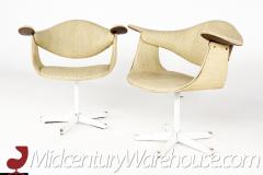 George Nelson George Nelson for Herman Miller Mid Century Swag Wood Leg Chairs Pair - 2367191