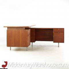 George Nelson George Nelson for Herman Miller Mid Century Walnut Corner Executive Desk - 3694699