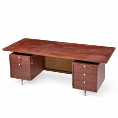 George Nelson George Nelson for Herman Miller Mid Century Walnut and Cane Executive Desk - 4385528