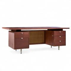 George Nelson George Nelson for Herman Miller Mid Century Walnut and Cane Executive Desk - 4386087