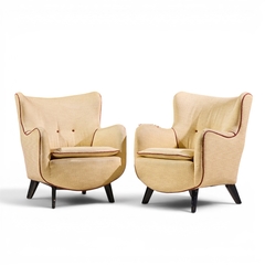 George Nelson George Nelson for Herman Miller Model 4688 Mid Century Lounge Chairs Pair - 4700169