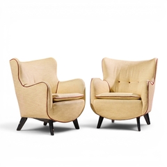 George Nelson George Nelson for Herman Miller Model 4688 Mid Century Lounge Chairs Pair - 4700171