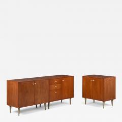 George Nelson Mid Century 3 Piece Credenza Cabinet in Walnut in the Style of George Nelson - 4225843