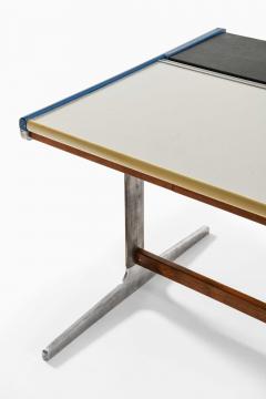 George Nelson Mid Century Desk in Aluminum Lacquer Laminate and Teak by George Nelson 1960s - 4758823