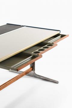 George Nelson Mid Century Desk in Aluminum Lacquer Laminate and Teak by George Nelson 1960s - 4758824