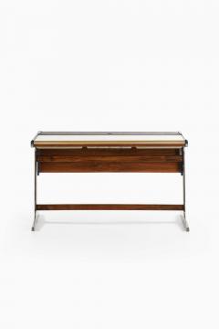 George Nelson Mid Century Desk in Aluminum Lacquer Laminate and Teak by George Nelson 1960s - 4760372