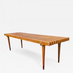 George Nelson Mid Century Modern Bench Cocktail Table Style of George Nelson Solid Beech 1950s - 2678457