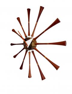 George Nelson Mid Century Modern Spindle Starburst Wall Clock by George Nelson Howard Miller - 4317382