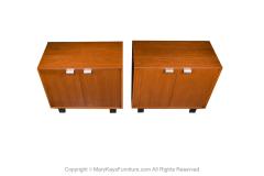 George Nelson Mid Century Pair Walnut Two Door Cabinet George Nelson Herman Miller - 3181387