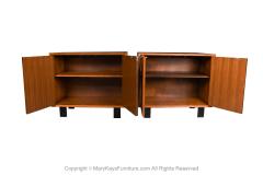 George Nelson Mid Century Pair Walnut Two Door Cabinet George Nelson Herman Miller - 3181388