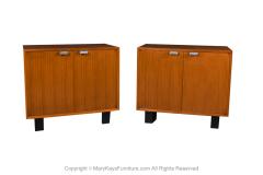 George Nelson Mid Century Pair Walnut Two Door Cabinet George Nelson Herman Miller - 3181401