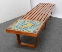 George Nelson Mid Century Slat Table Mosaic Inlay George Nelson Style - 1803145
