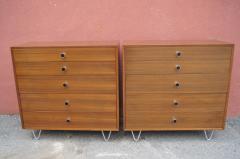 George Nelson Pair of Walnut Dressers with Hairpin Legs in the Style of George Nelson - 2538143