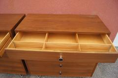 George Nelson Pair of Walnut Dressers with Hairpin Legs in the Style of George Nelson - 2538145