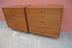 George Nelson Pair of Walnut Dressers with Hairpin Legs in the Style of George Nelson - 2538148