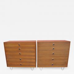 George Nelson Pair of Walnut Dressers with Hairpin Legs in the Style of George Nelson - 2546734