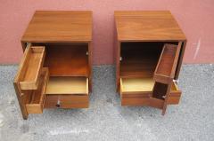 George Nelson Pair of Walnut Nightstands with Hairpin Legs in the Style of George Nelson - 2538169