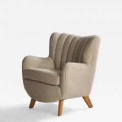 George Nelson Rare Lounge Chair in Fabric USA 1940s - 4771437