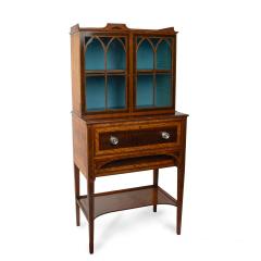 George Simons A fine late George III satinwood and snakewood secretaire cabinet - 3485962