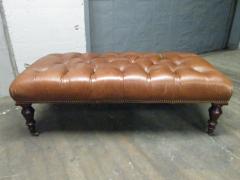 George Smith English Tufted Leather Bench - 444925