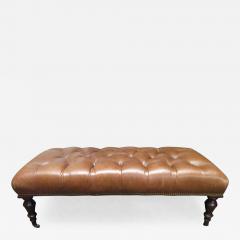 George Smith English Tufted Leather Bench - 445695