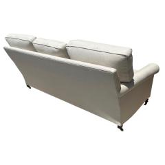 George Smith George Smith White Linen Roll Arm Sofa Settee - 4254781