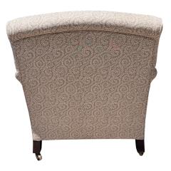 George Smith George Smith White Linen Upholstered Roll Arm Club Chair 1 of 2 - 4254777