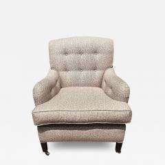 George Smith George Smith White Linen Upholstered Roll Arm Club Chair 1 of 2 - 4256536