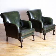 George Smith Pair of George Smith Style Leather Armchairs - 4581335