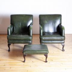 George Smith Pair of George Smith Style Leather Armchairs - 4581337