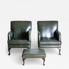 George Smith Pair of George Smith Style Leather Armchairs - 4583120