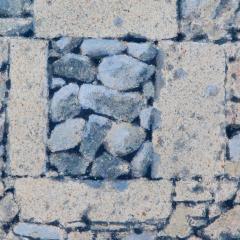 George Tzannes Ancient Rock Wall with Stone filled Window Figurative Painting of Greek Wall - 3814761