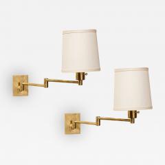 George W Hansen Pair of Mid Century Articulating Wall Sconces by George Hansen for Metarlarte - 3383797