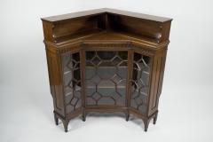 George Washington Jack George Jack Morris Co Two Aesthetic Movement Walnut glazed corner cabinets  - 4183113