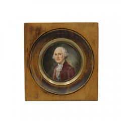 George Washington Portrait in Wooden Porthole Frame Mid 19th Century - 3874412