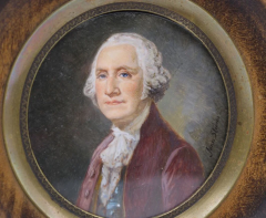 George Washington Portrait in Wooden Porthole Frame Mid 19th Century - 3874423