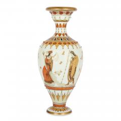 George Woodall Parcel gilt and painted opaque glass amphora vase attributed to Woodall - 1493940