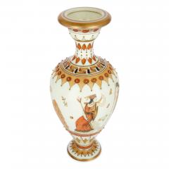 George Woodall Parcel gilt and painted opaque glass amphora vase attributed to Woodall - 1493941