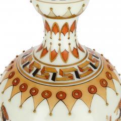 George Woodall Parcel gilt and painted opaque glass amphora vase attributed to Woodall - 1493942