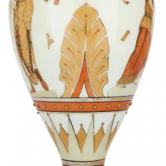 George Woodall Parcel gilt and painted opaque glass amphora vase attributed to Woodall - 1493945