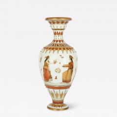 George Woodall Parcel gilt and painted opaque glass amphora vase attributed to Woodall - 1494346