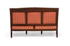 Georges Bellanger Bellanger French Empire Mahogany Pink and Red Stripe Upholstered Settee - 4272363