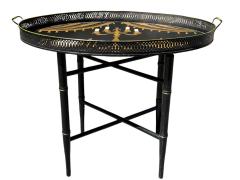 Georges Briard MID CENTURY FORNASETTI STYLE ELEGANT DINNER SETTING TRAY TABLE BY GEORGES BRIARD - 4560217