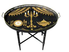 Georges Briard MID CENTURY FORNASETTI STYLE ELEGANT DINNER SETTING TRAY TABLE BY GEORGES BRIARD - 4560387