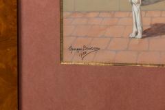 Georges Busson Art Deco Beagle Watercolor 1 - 3185159